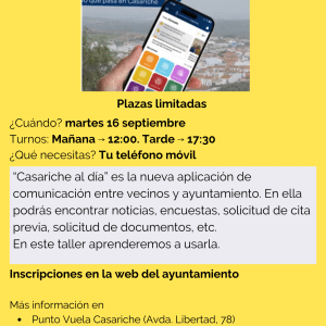 Taller "Casariche al Día" (martes 16)