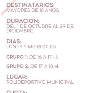 Taller Pilates para adultos (octubre a diciembre)